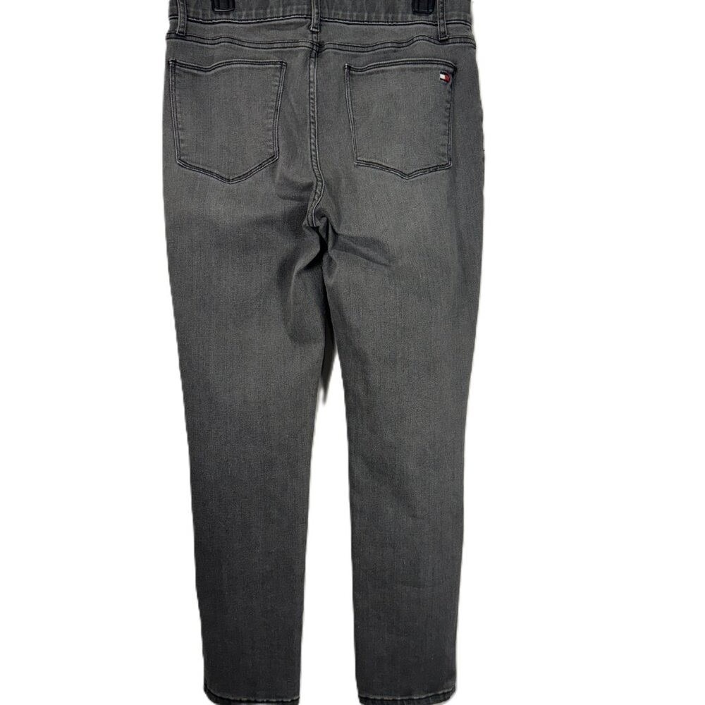 Tommy Hilfiger Women's 12 High Rise Gray Straight Leg Jeans Soft Stretch Denim